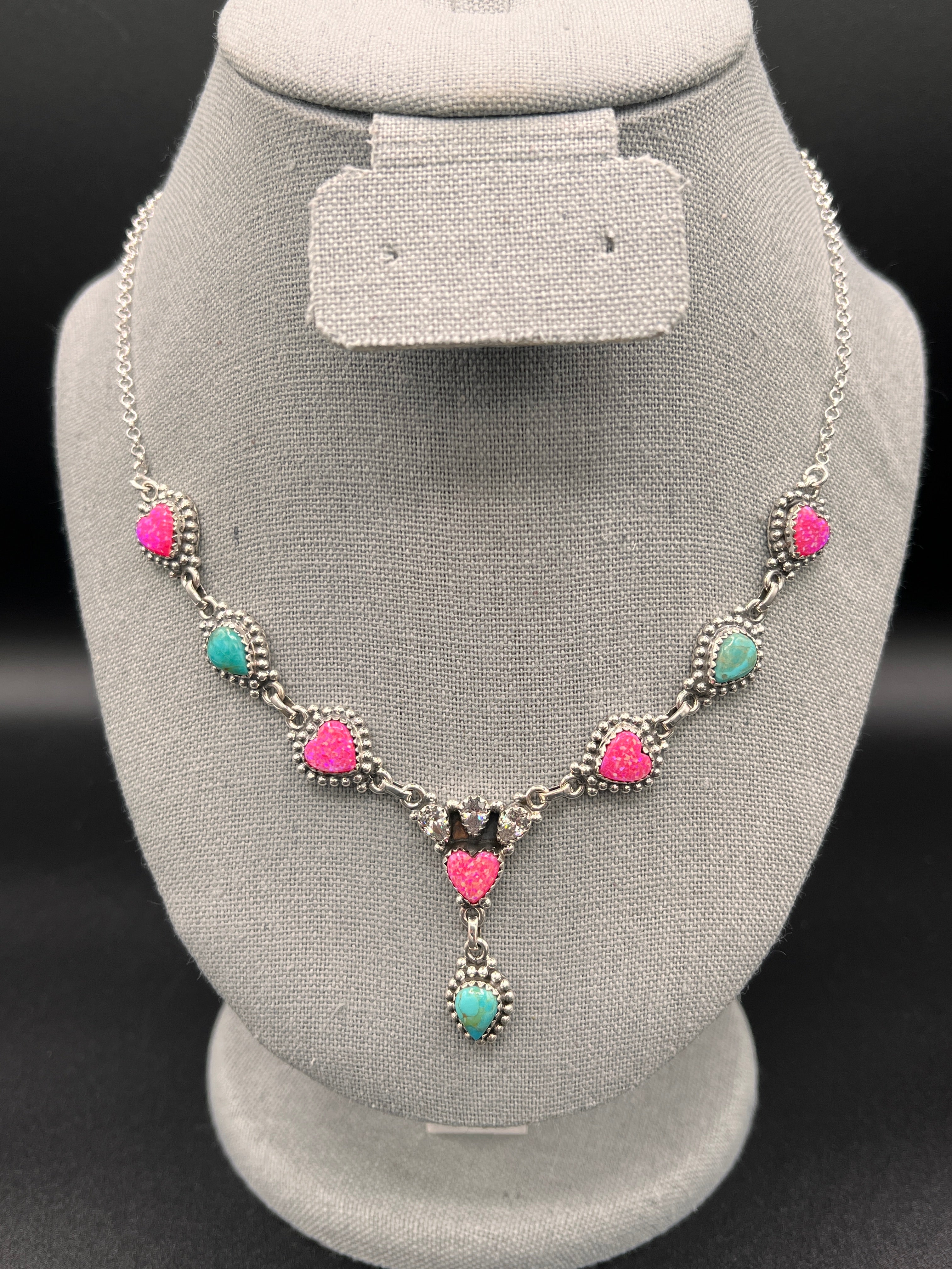The Ethereal Elegance Sterling Silver Necklace-Cotton Candy Love