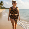 Brown Boots Plus Size Tankini