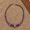16+2" Purple Mohave Necklace w/ 5-14mm Sterling Pearls