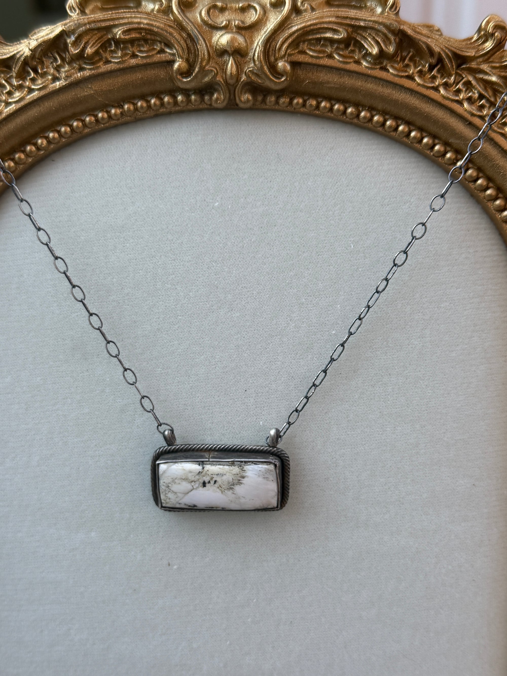 White Buffalo Bar Necklace- Antoinette Martinez