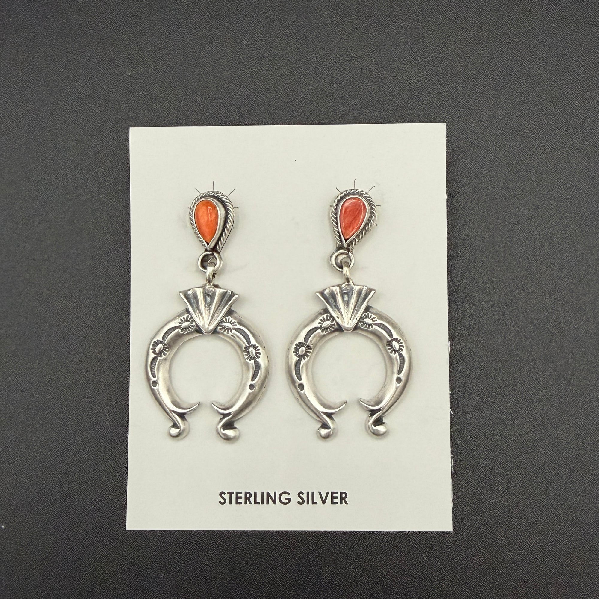 Orange Spiny Oyster Sterling Drop Earrings – by Verley Betone