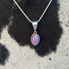 Peggy Skeets Charoite Pendant on 20” Sterling Snake Chain