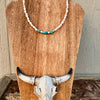 Pink Conch & Sonoran Turquoise Choker-16”