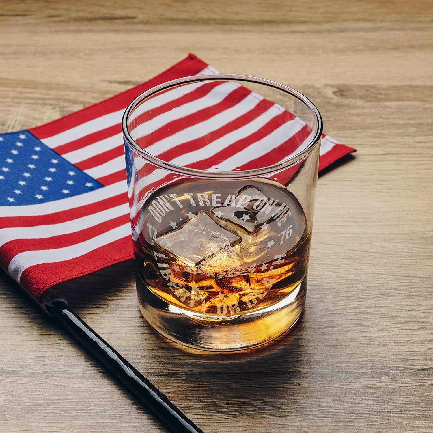 Don't Tread On Me Liberty Or Death - Whiskey Glass