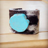 The Lainey- Genuine Turquoise Slab, Wide Leather Cuff Black & White Hide- RETAIL $39.99