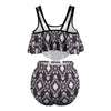 Black Aztec Plus Size Tankini