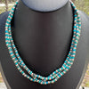 Vintage Sterling Desert Pearl & Turquoise Triple Strand Necklace