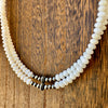 Mother of Pearl & Navajo Finished Pearl Layering Choker-16.5