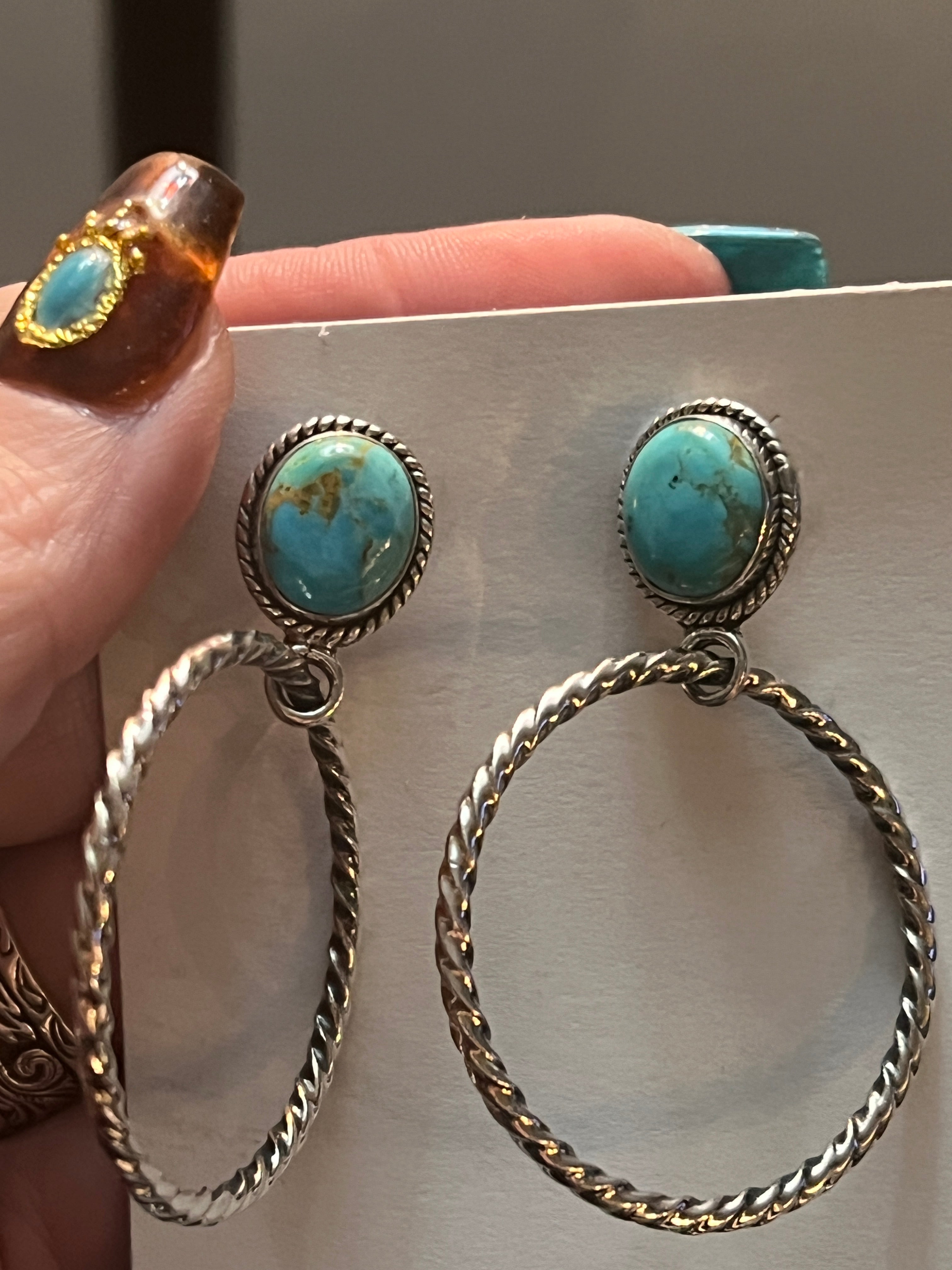 Hada Collection Kingman Turquoise Earrings