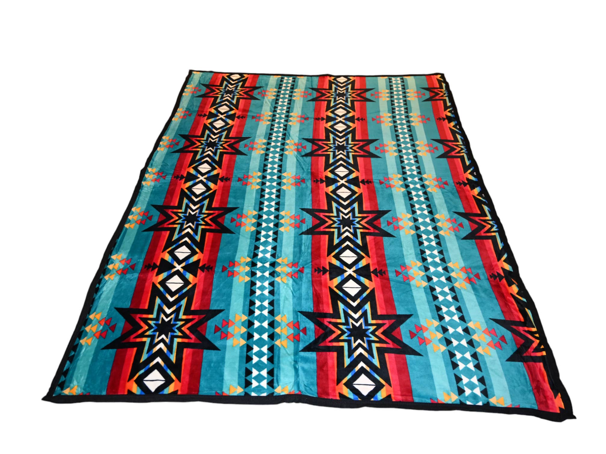 Plush Rock-Star Blanket Full Size Throw-Turquoise Rock