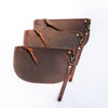 Large Hawks & Doves Large Half Moon Cowhide and Leather Zip Pouch with Wristlet-$50 DEAL