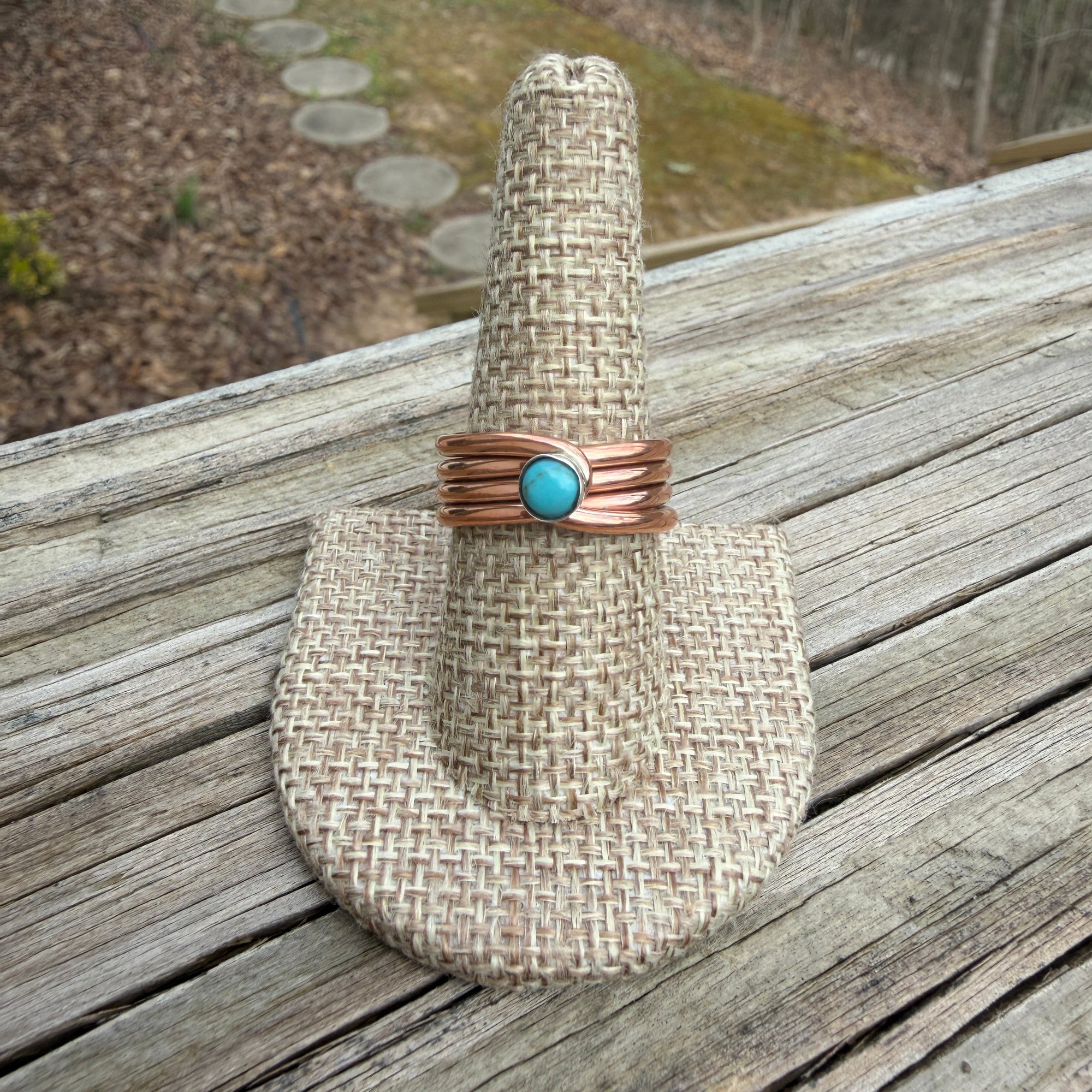 Copper, Sterling & Sleeping Beauty Ring- Yolanda Skeets