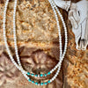 Mother of Pearl, Sonoran Turquoise & Navajo Finished Pearl Necklace-18”