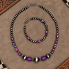 16+2" Purple Mohave Necklace w/ 5-14mm Sterling Pearls