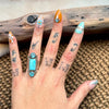Turquoise & Topaz Statement Ring- 7.5 Running Bear