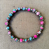 Cotton Candy & Sterling Pearl Stretchy Bracelet