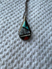 Vintage Zuni Handcrafted Teardrop Multi Stone Inlay Sterling Native American Pendant Jewelry by Cleo Kallestewa