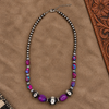 16+2" Purple Mohave Necklace w/ 5-14mm Sterling Pearls