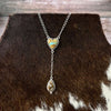 Royston Ribbon Turquoise Heart Lariat Necklace