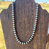 Sterling Silver Handmade Navajo Pearl Necklace- 18" 8mm Round Pearls by Bryannen Halwood