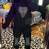Neon Boot Stitch Lounge Set- Black or Sand/Hoodie or Crew