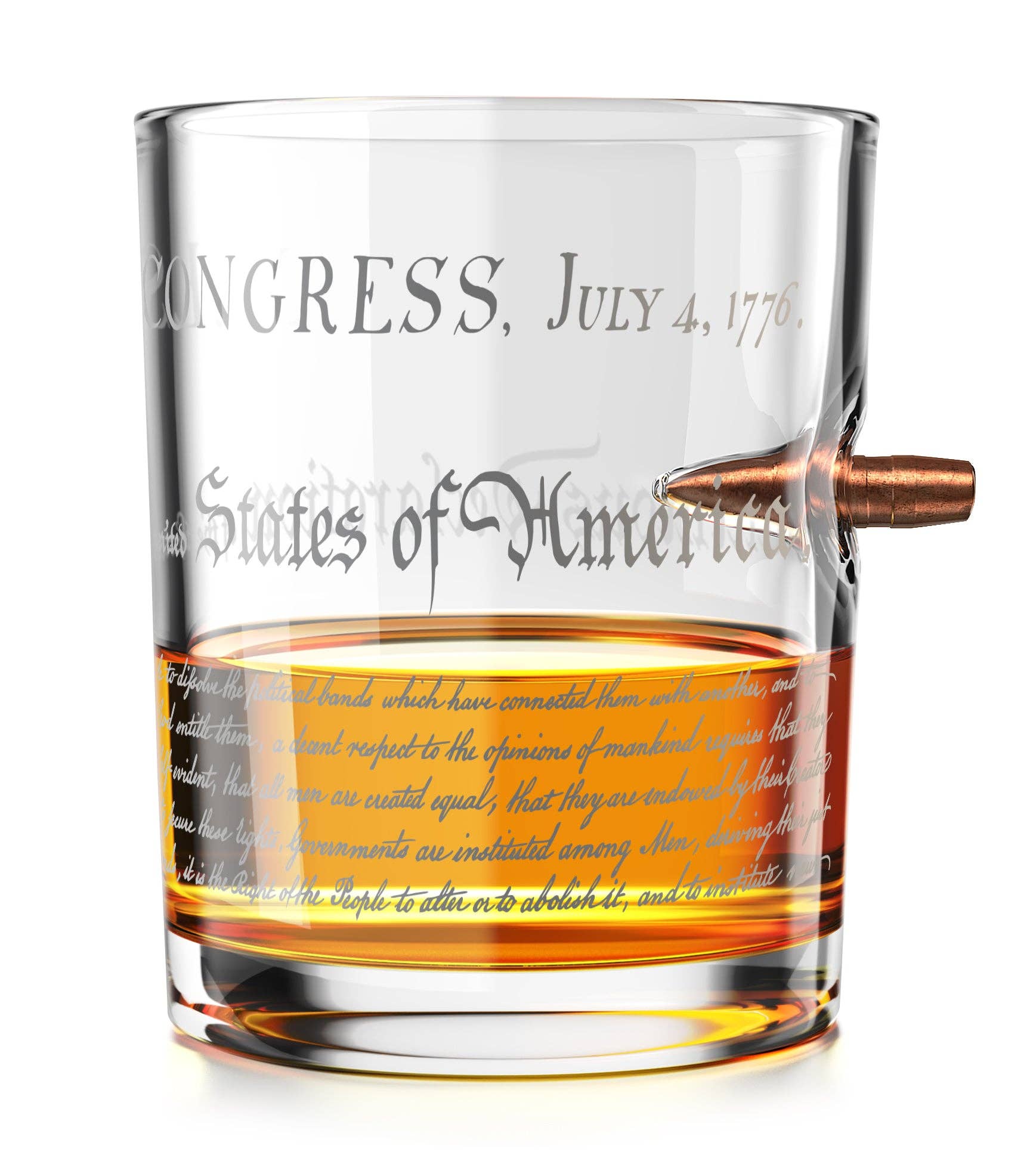 I Love My Freedom - Declaration of Independence Whiskey Glass