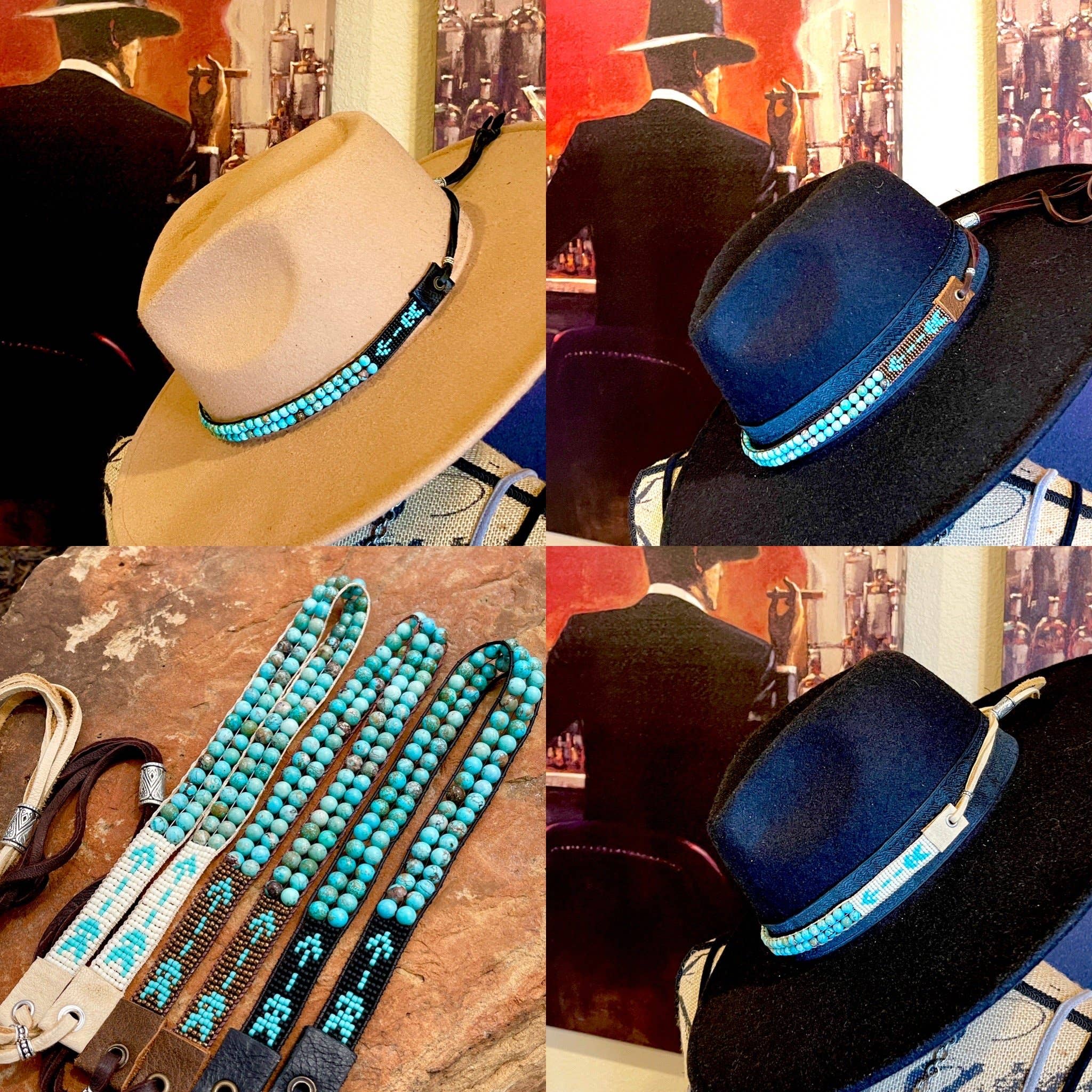 Turquoise & Arrow Hatband: Whiskey Bronze