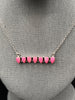 Set the Bar High Sterling Silver & Hot Pink Opal Necklace
