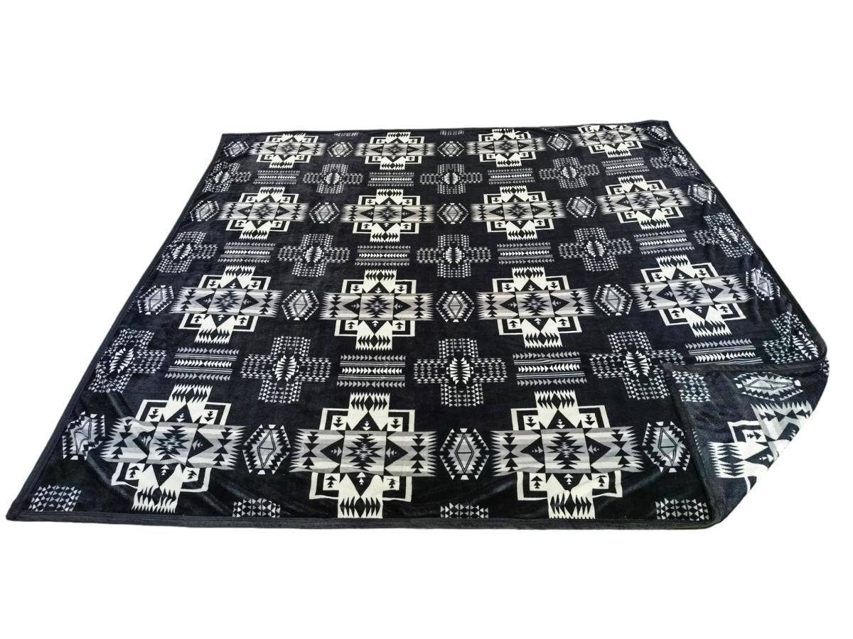 Plush Aztec Design King Size Blanket