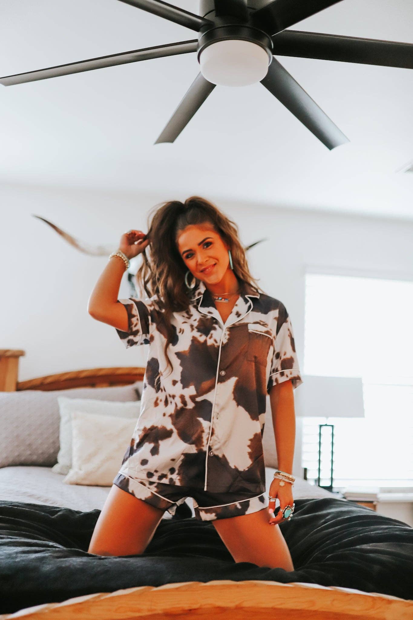 Brown Cowhide Pajama Set