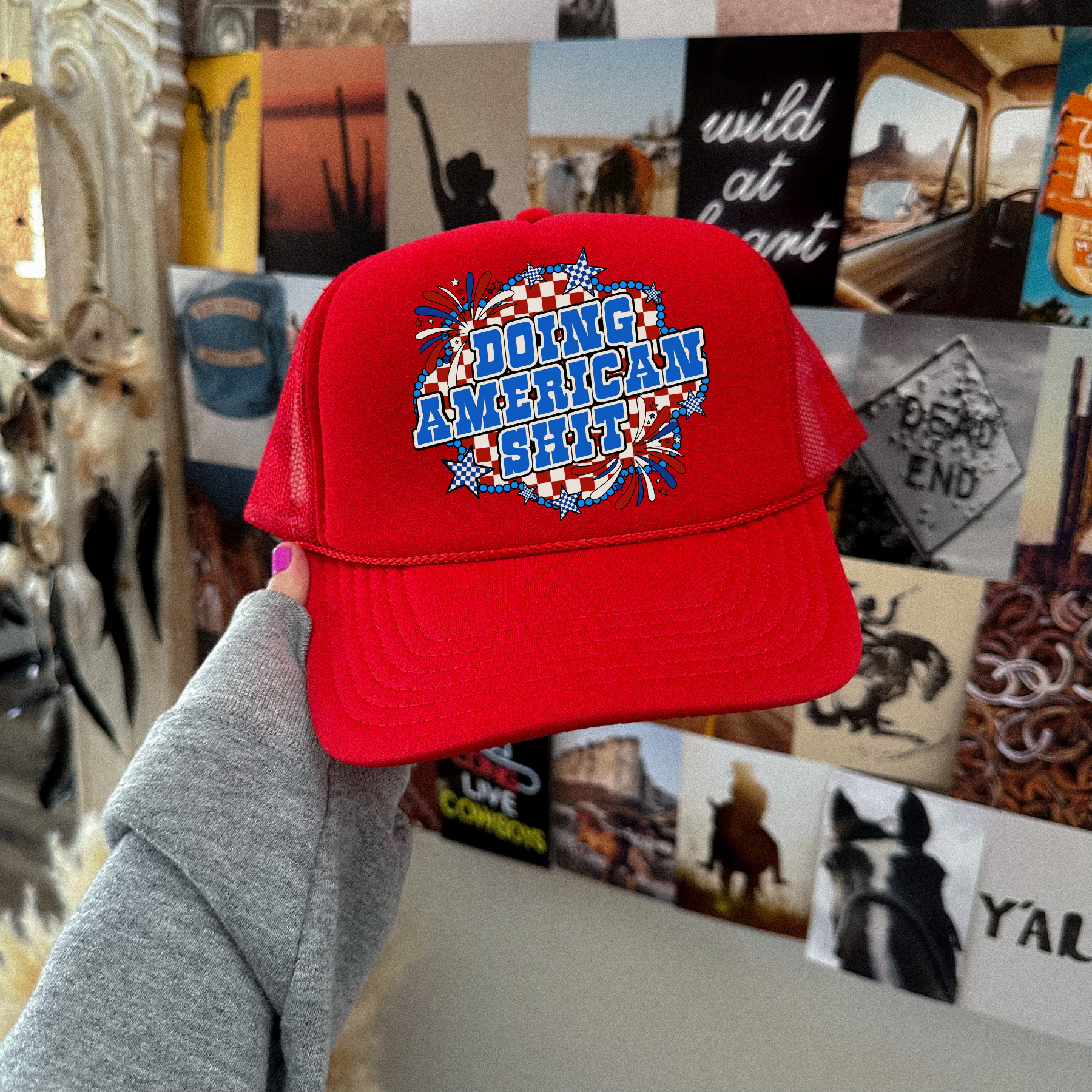 American Girl Red Trucker
