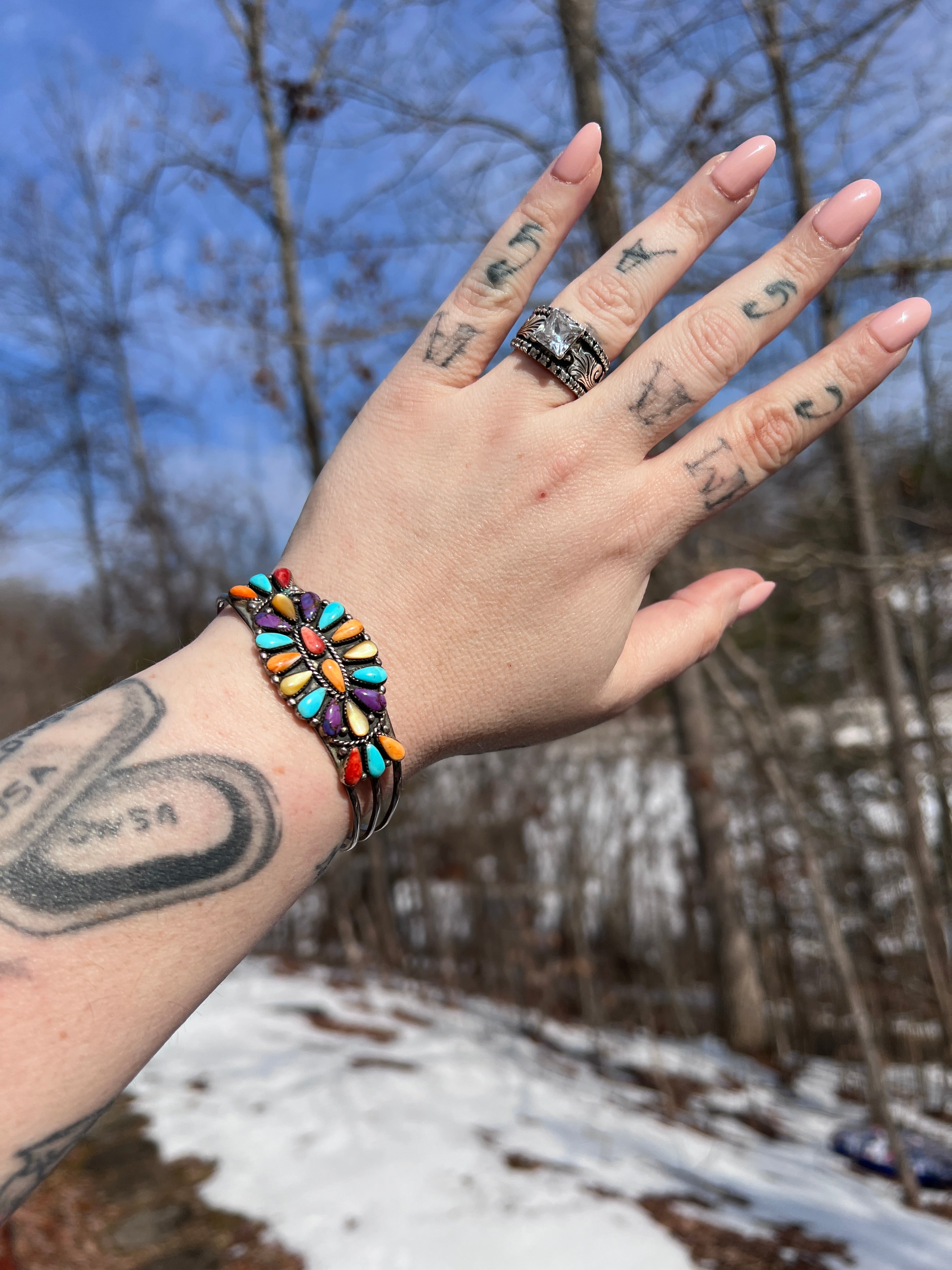 VINTAGE Rainbow Cluster Cuff