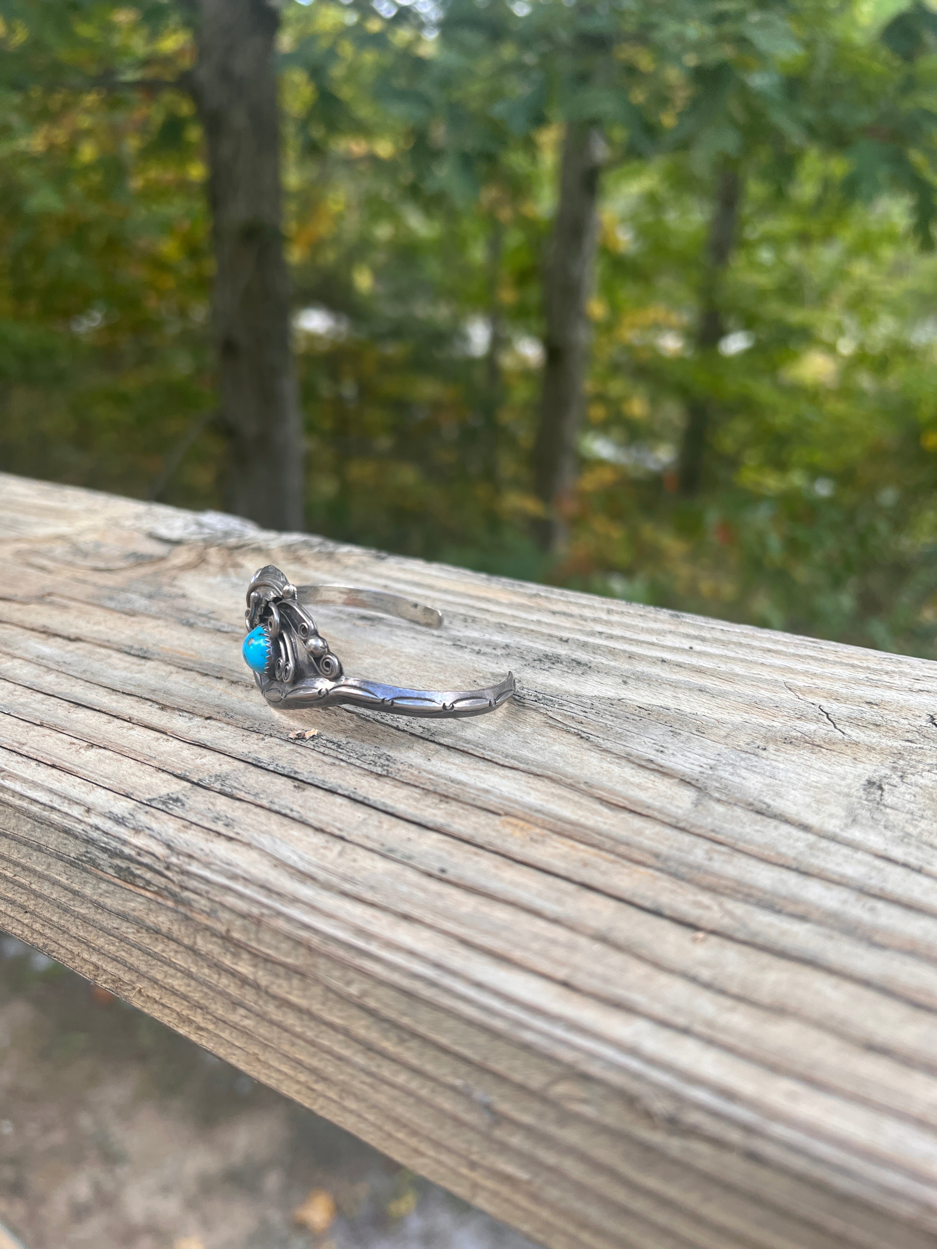 Vintage Sterling & Turquoise Cuff