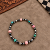 6.25" Mine 8 & Pink Conch Stretch Bracelet