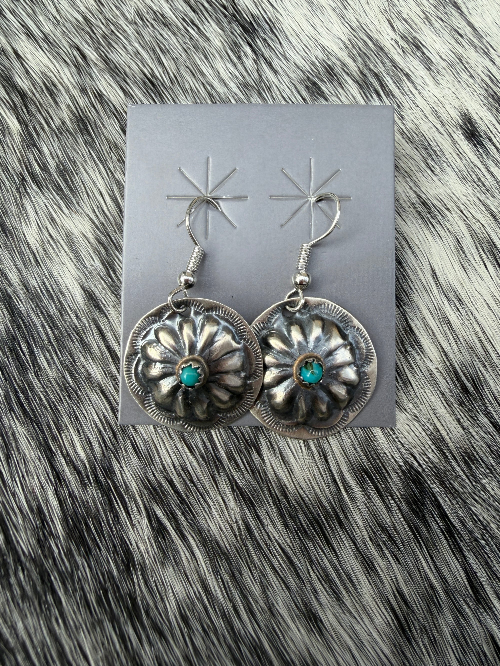 Joan Begay Kingman Concho Earrings