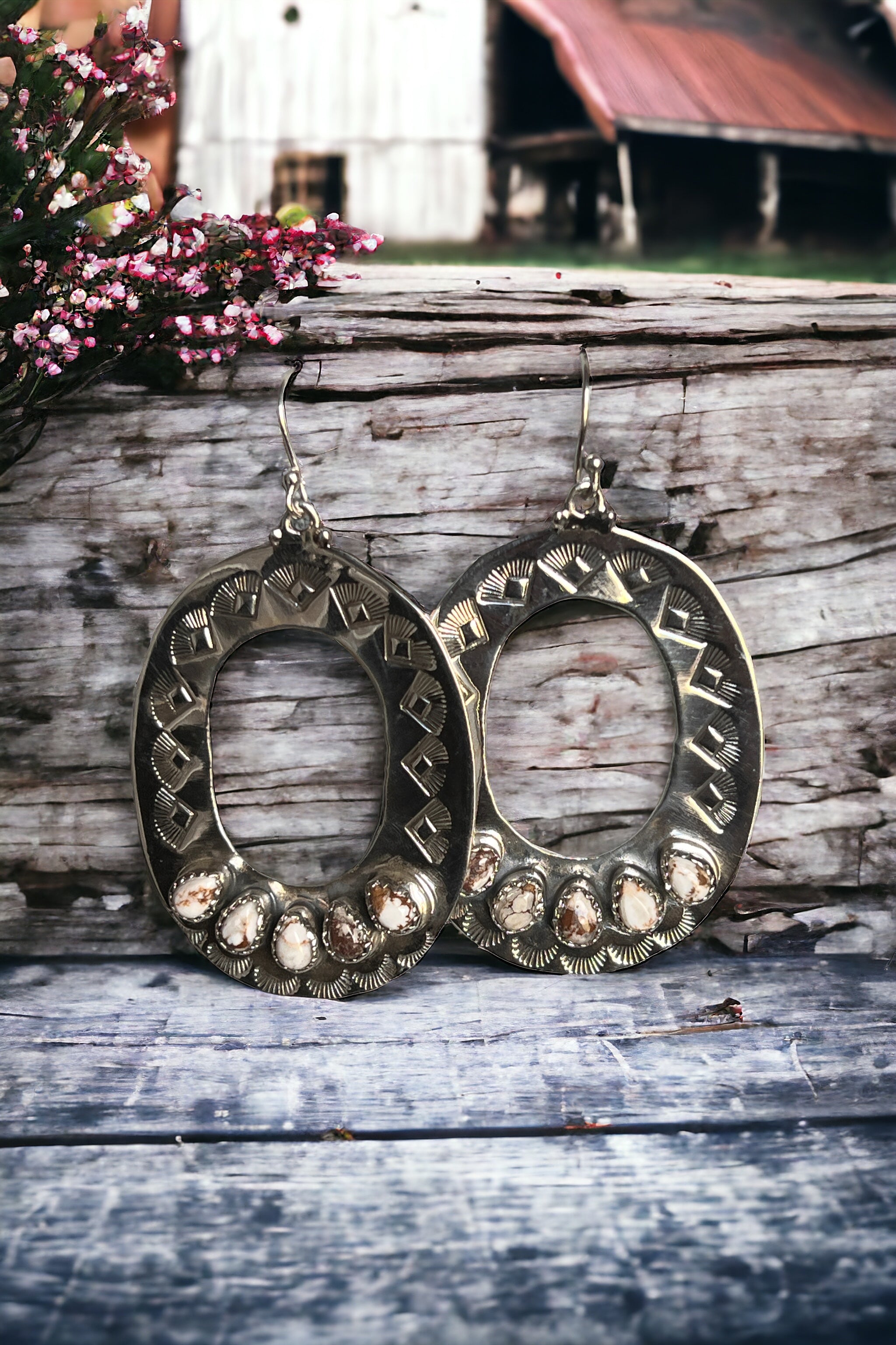Country Gal Sterling Silver & Wildhorse Earrings
