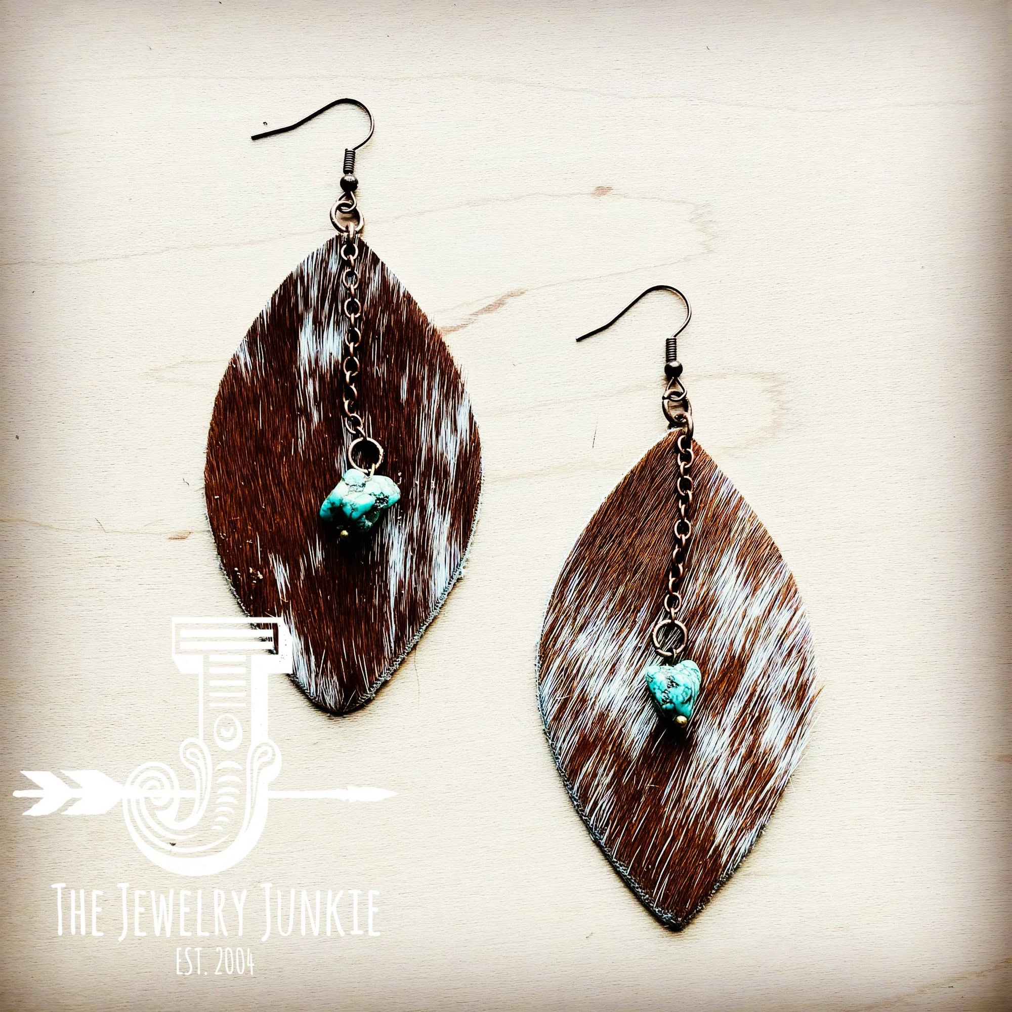 Turquoise in Speckles Teardrop Earrings