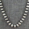 Sterling Silver Handmade Navajo Pearl Necklace- 24" 7mm Round Pearls by Dorinda Mariano