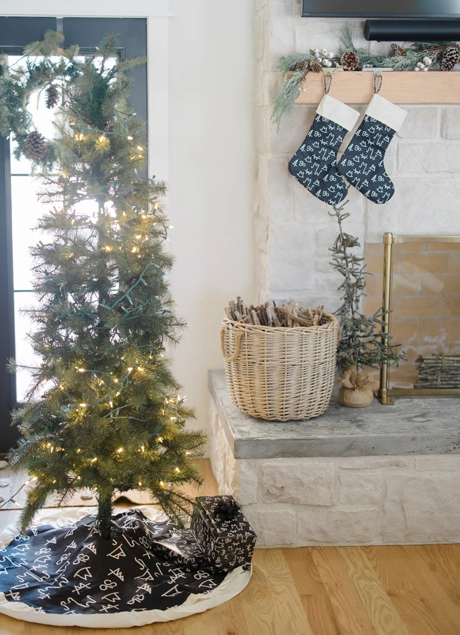 Black Brands Christmas Tree Skirt- Full Size