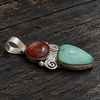 Larimar & Carnelian Statement Pendant by Jenn Curtis (Diné)