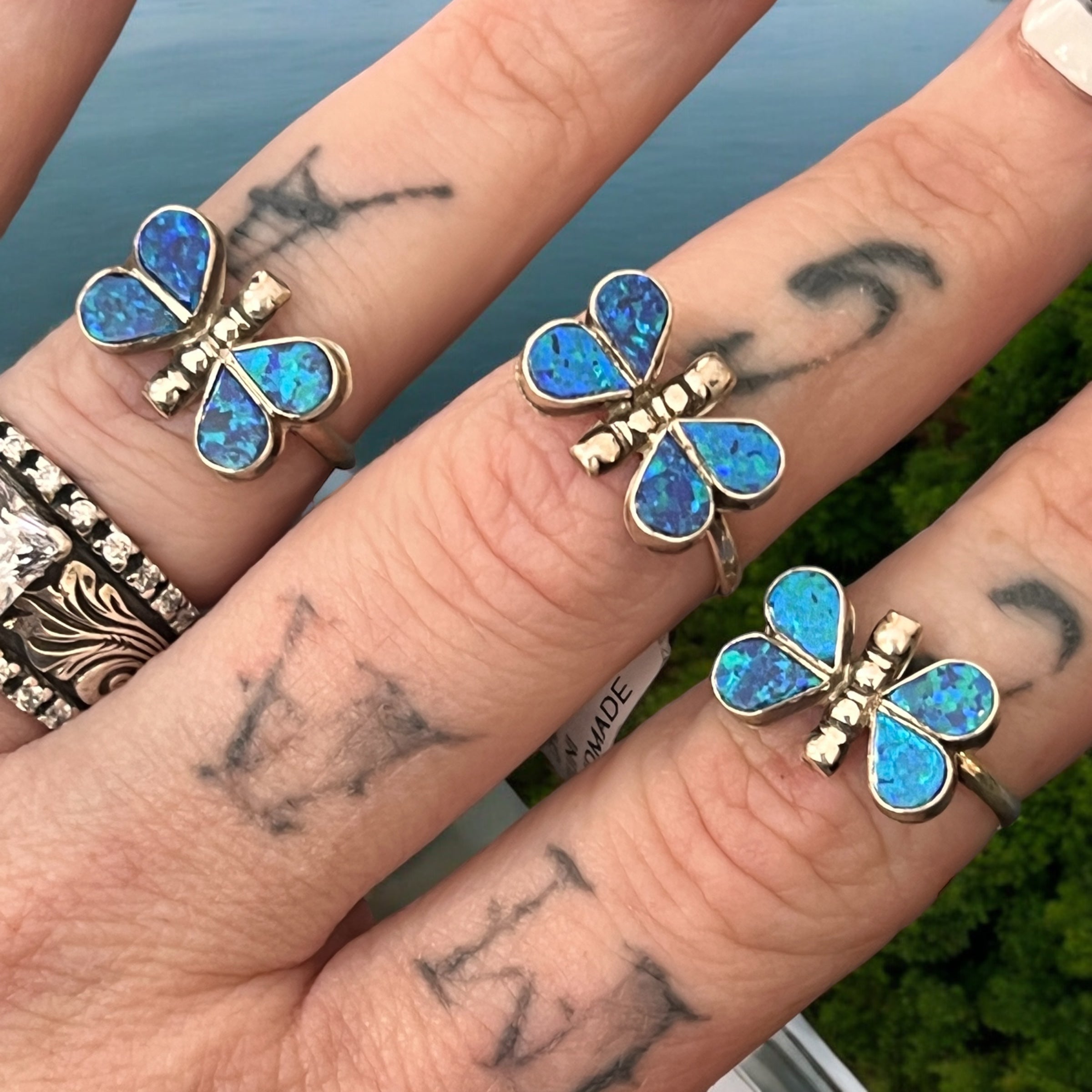 Opal Butterfly Rings- Zuni