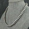 Sterling Silver Handmade Navajo Pearl Necklace- 14" 5mm Round Pearls by Dorinda Mariano