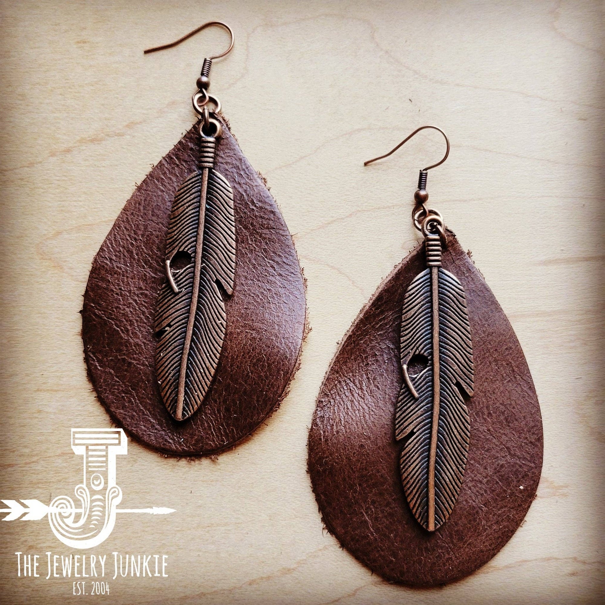 Midwest Summer Leather & Copper Teardrops- RETAIL $24.99