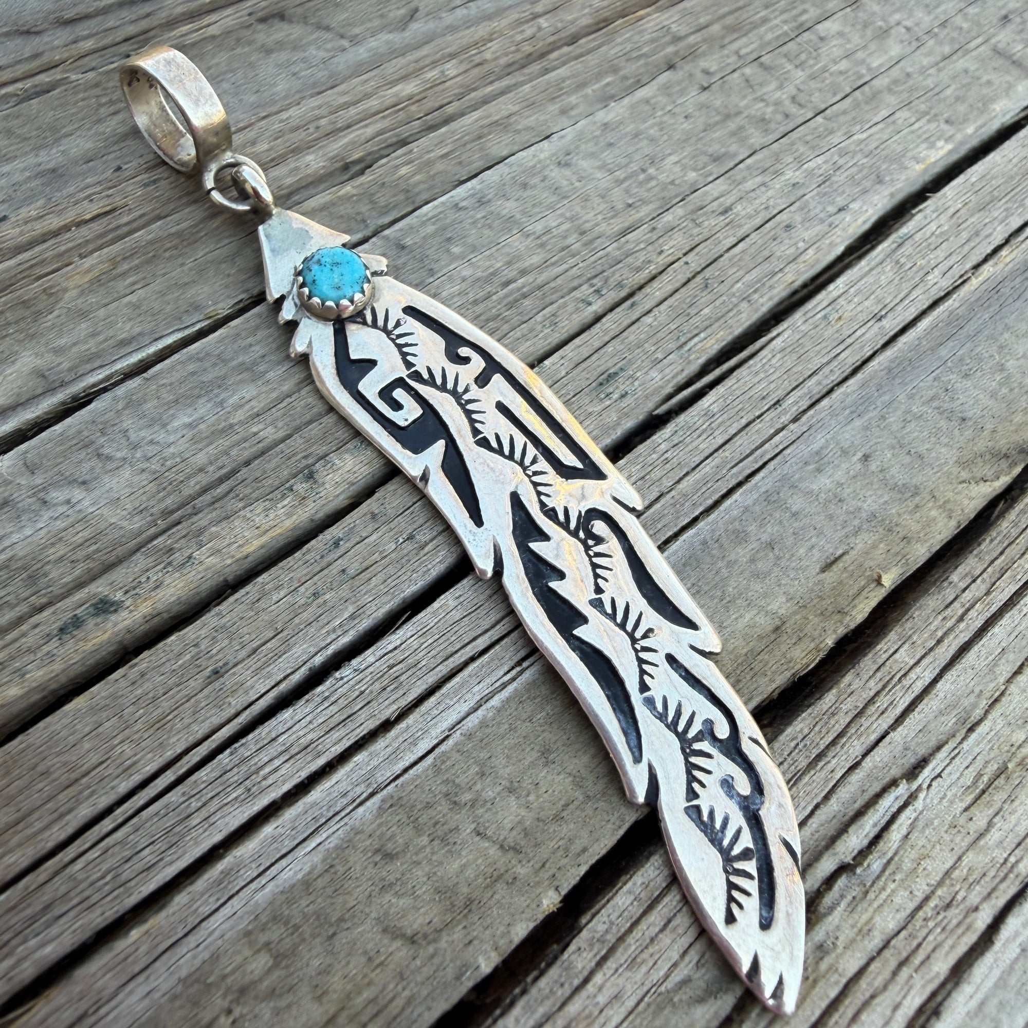 Kingman & Sterling Feather Pendant- Singer