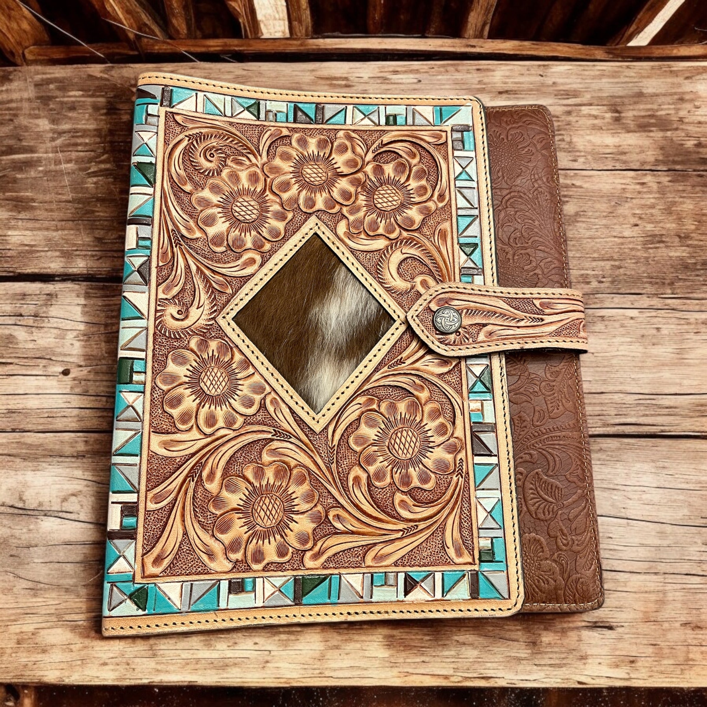 Tooled Cowhide Bible Cover