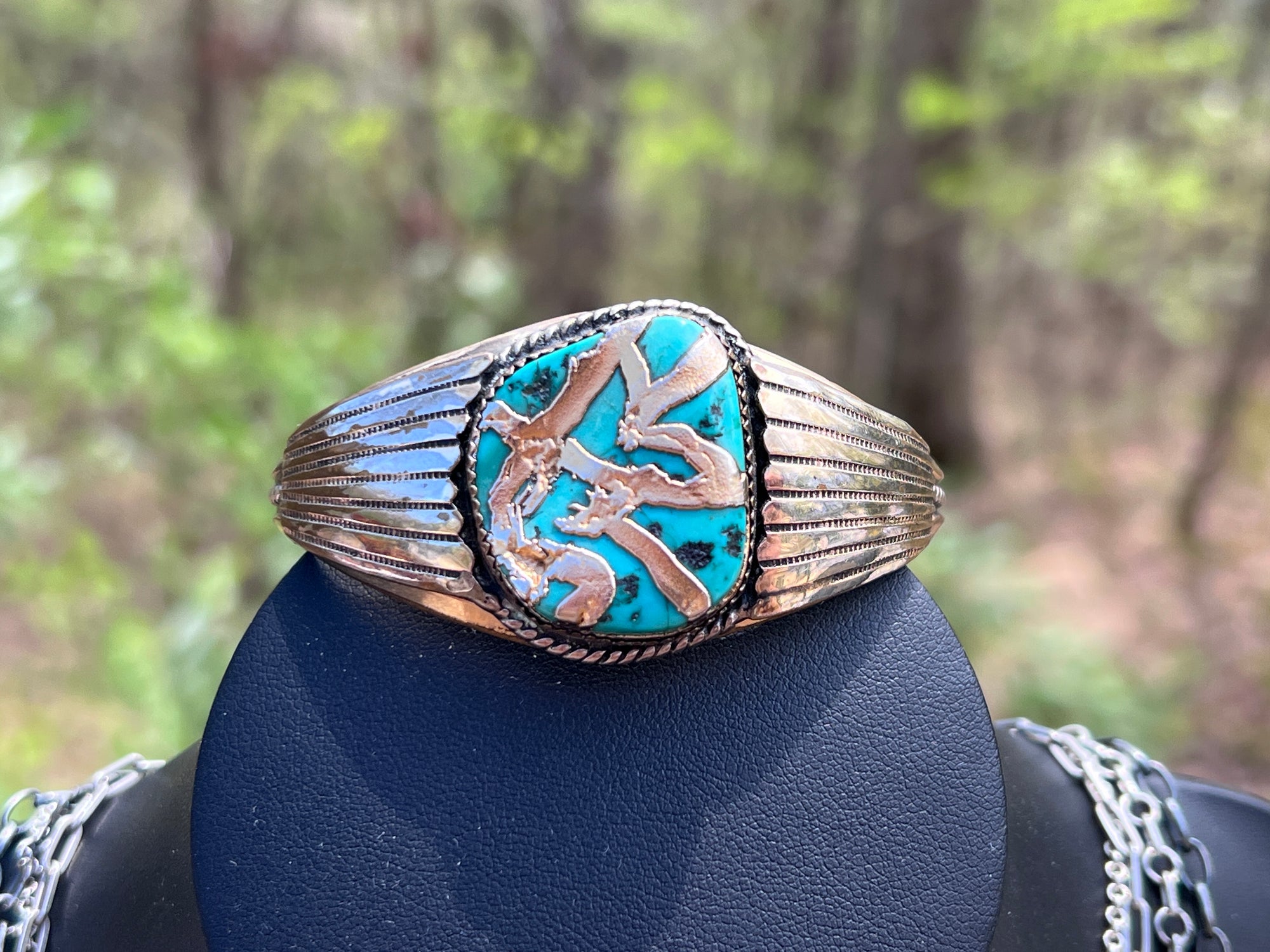 Vintage Marcella James Gold Inlay Cuff