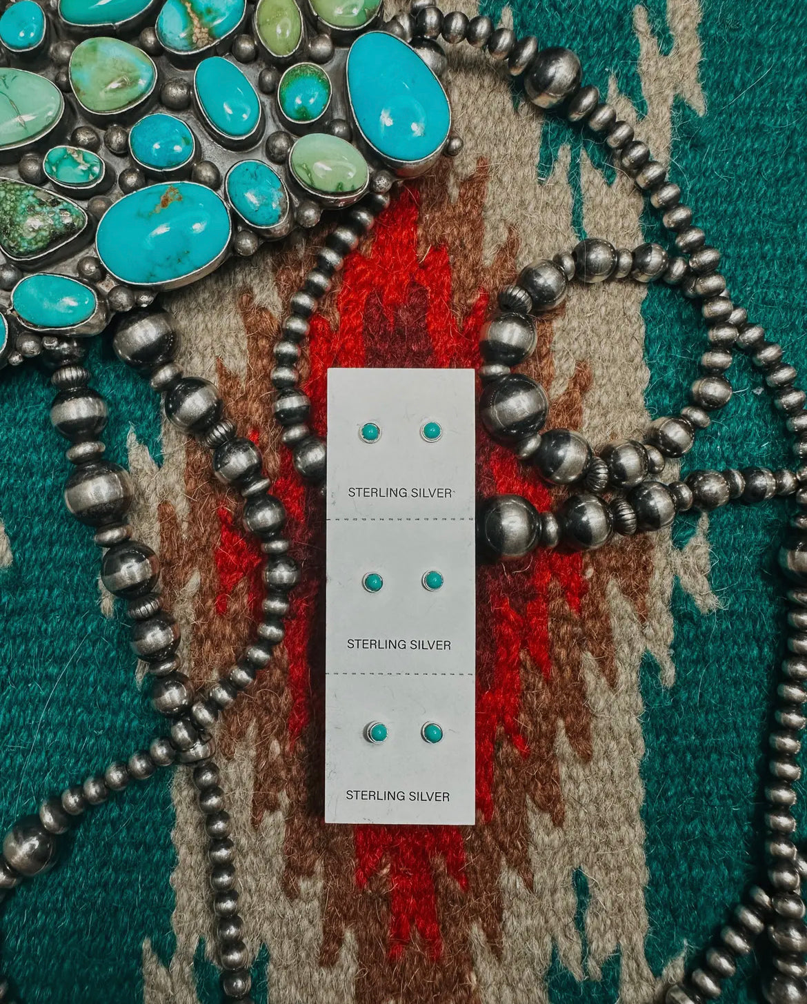 Native Made 4mm Turquoise & Sterling Studs