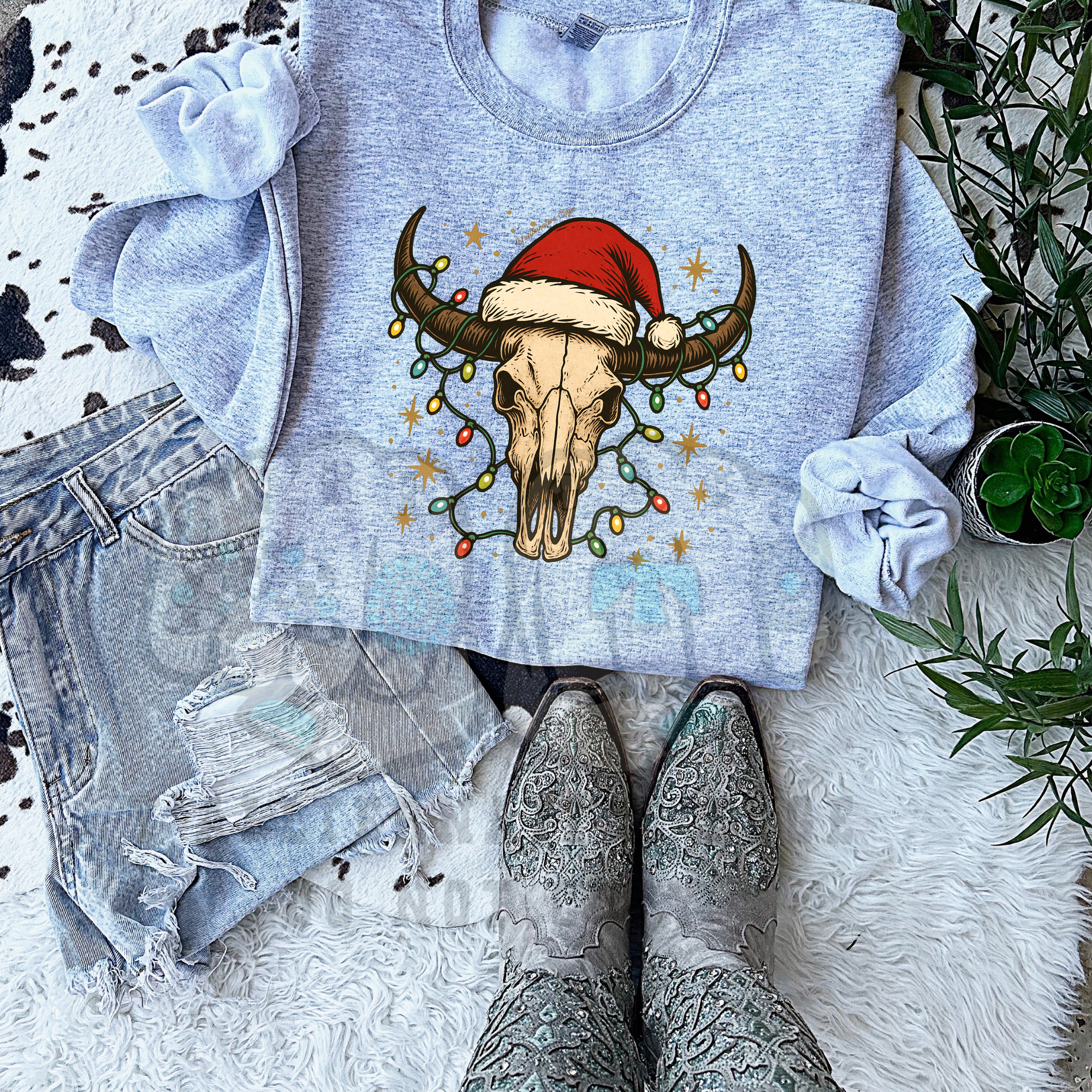 Lights 'N Longhorns TEE or CREW