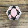XL Pink Conch & Onyx Statement Ring- Jaqueline Silver Navajo-8