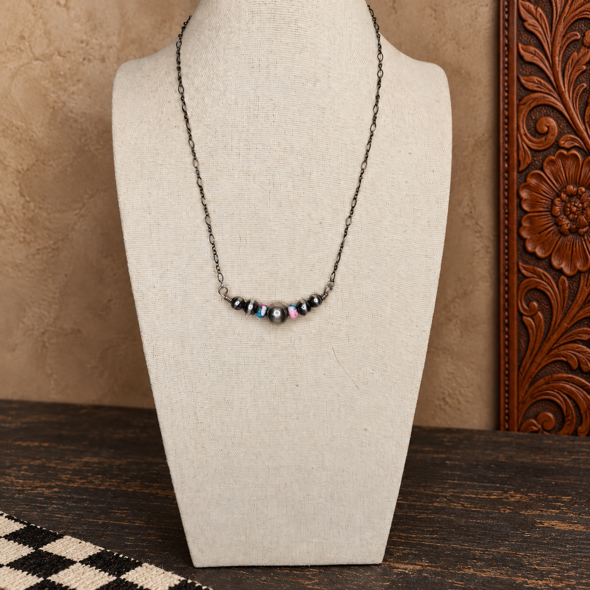 16" Cotton Candy Mini Sterling Bar Necklace